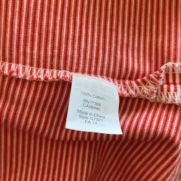 J. Crew Red & White Striped Bell Flare Sleeve Top Shirt XS - Picture 3 of 3